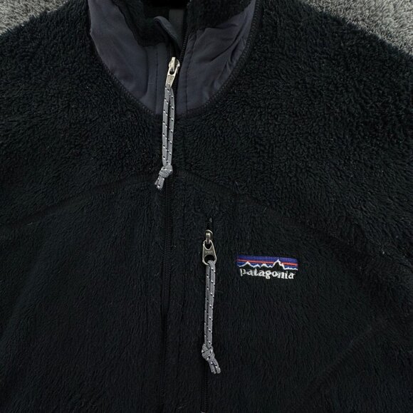 Patagonia Women Jacket Black Full Zip Fuzzy Soft Small USA Made Big Pockets - Picture 6 of 16